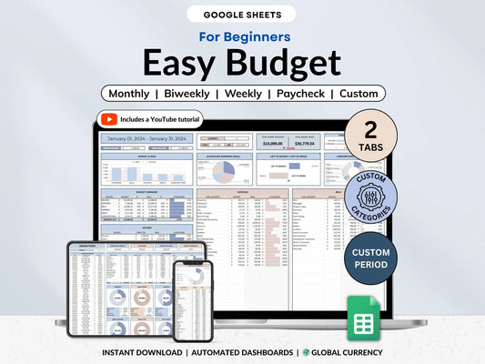 Paycheck Budget Planner for Google Sheets Budget Spreadsheet Excel Template Weekly Budget