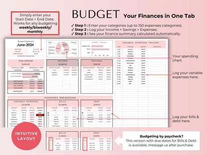ADHD Life Planner Google Sheets Template – Budget, Task, Habit, Goal, Meal and Calendar Organizer