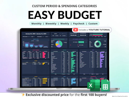 Paycheck Budget Planner for Google Sheets Budget Spreadsheet Excel Template Weekly Budget Biweekly